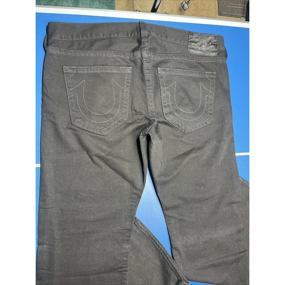 True Religion Jeans Mens 42 Black Bobby Made In USA Pocket Flaps